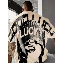 Men's Casual Graphic Print T-Shirt with Bold 