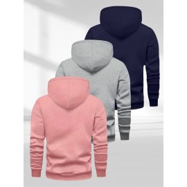 Men'S Casual Minimalist Style Hoodie, Paris Letter Print Men'S Long Sleeve Hoodie Three-Piece Set