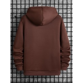 [Men's Cross Print Hooded Sweatshirt] Black Men's 