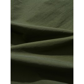 Men's Windproof Hooded Jacket - Casual Outdoor Pullover with Zipper Pockets, Long Sleeve, Machine Washable, Green Polyester Fabric for Spring/Fall, Windbreaker Jacket