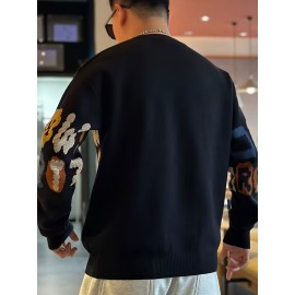 [Men's Sweater] Men's Sweater - Crewneck Pullover | Beige/Brown/Black/Gray/White/Orange/Red/Blue/Purple | Fall/Winter, Machine Washable, Everyday & Formal Outfits, Casual Knitwear, Multicolored Knitwear, Medium Stretch Fabric