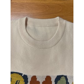 [Men's Sweater] Men's Sweater - Crewneck Pullover | Beige/Brown/Black/Gray/White/Orange/Red/Blue/Purple | Fall/Winter, Machine Washable, Everyday & Formal Outfits, Casual Knitwear, Multicolored Knitwear, Medium Stretch Fabric