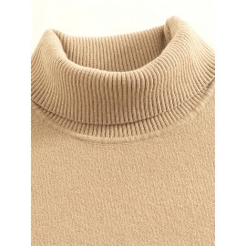 Men'S High-Neck Sweater with Striped Sleeves - Casual Knit Pullover for Fall & Winter, Beige & Black, Skinny Fit, Comfortable Clothing | Casual Style | Knit Construction, Sweater Hoodie