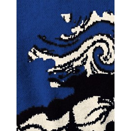 Men'S & Women'S Stylish Van Gogh Starry Night Print Pullover Sweater - Loose Fit, Long Sleeve, Round Neck, Knit Fabric, Casual & Versatile Fall/Winter Top, Fall Winter Top | Starry Night Design | Ribbed Knit Cuffs, Van Gogh Sweater