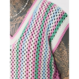 Openwork Crochet Vest