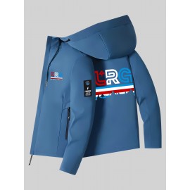 Unisex All-Season Windproof Hooded Jacket with Bold 